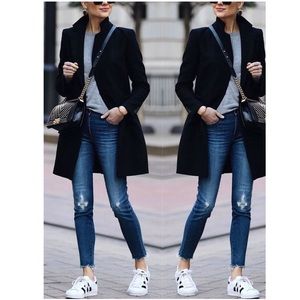 BANANA REPUBLIC | black wool coat | italian fabric